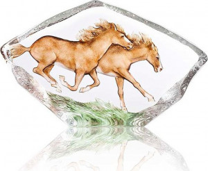 10666129 MALERAS Скульптура MALERAS "Лошади", 10,5см, хрусталь Хрусталь