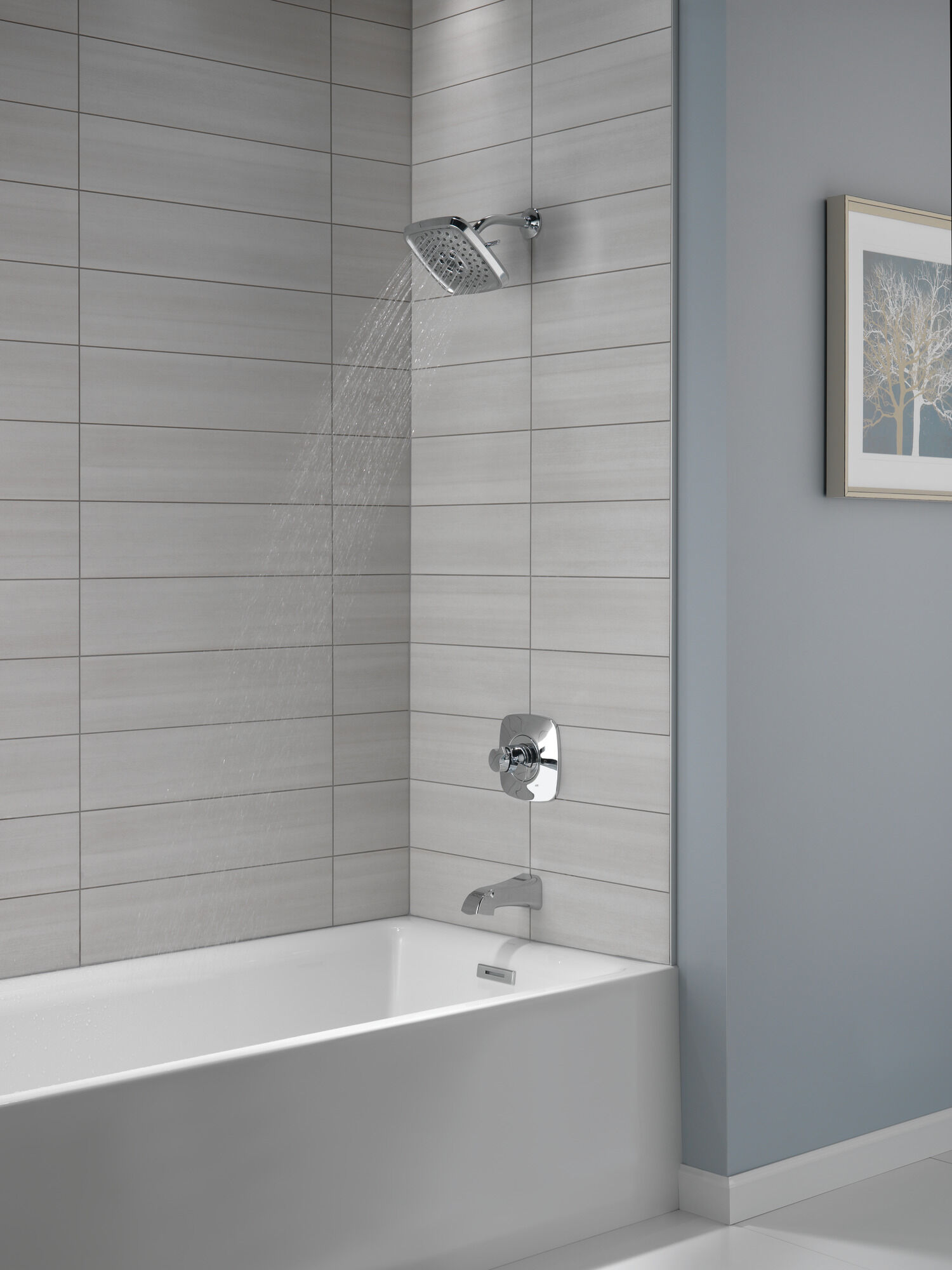 T17452 Monitor® 17 Series H2Okinetic® для ванны и душа Delta Faucet Tesla Хром - Вид №3