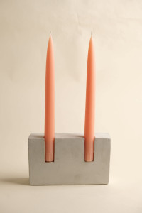90757530 Подсвечник "BRICK" из бетона на 2 столовые свечи белый STLM-0370395 HOME OWNER