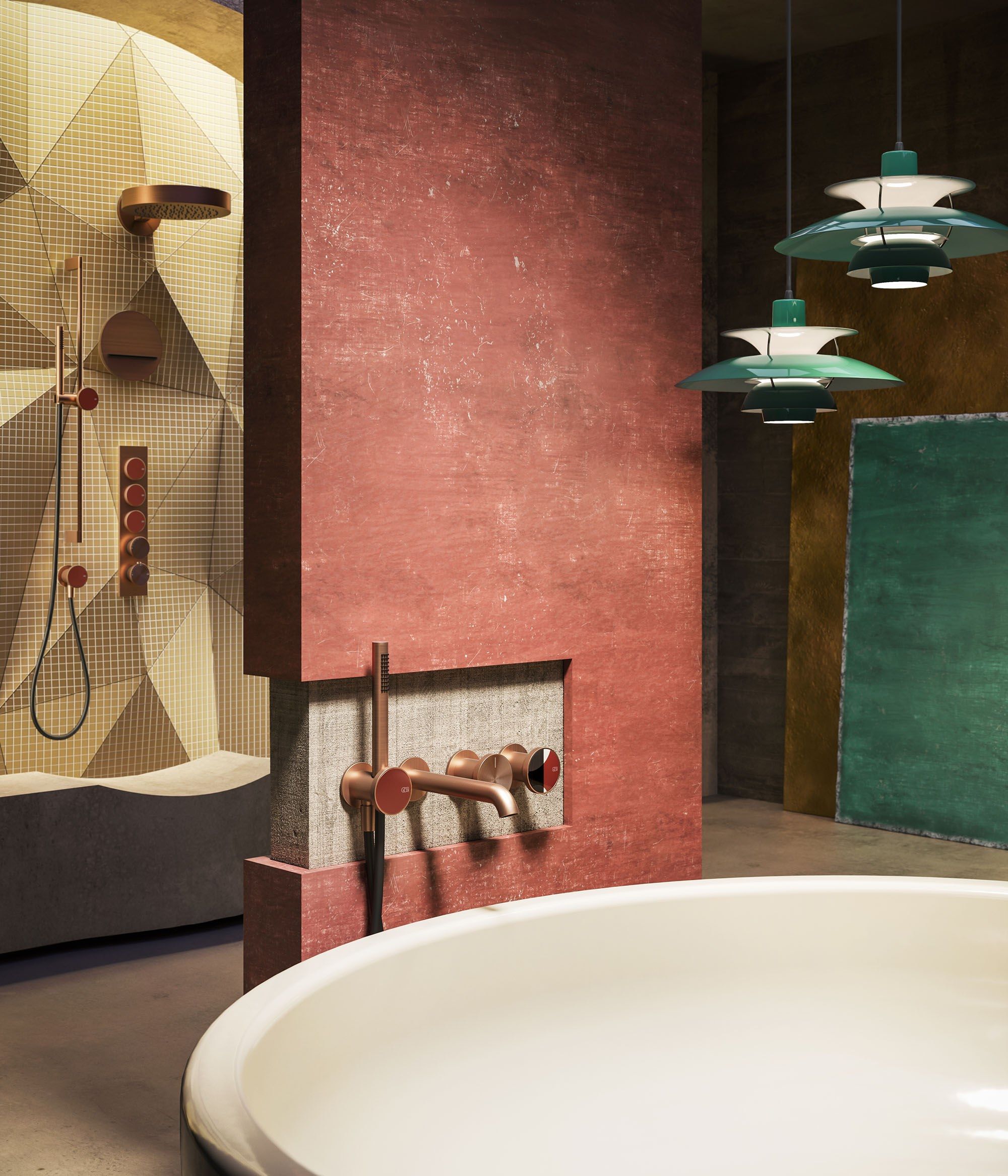 Смеситель для душа с металлической пластиной Gessi происхождение ARCH-00056933 - Вид №1