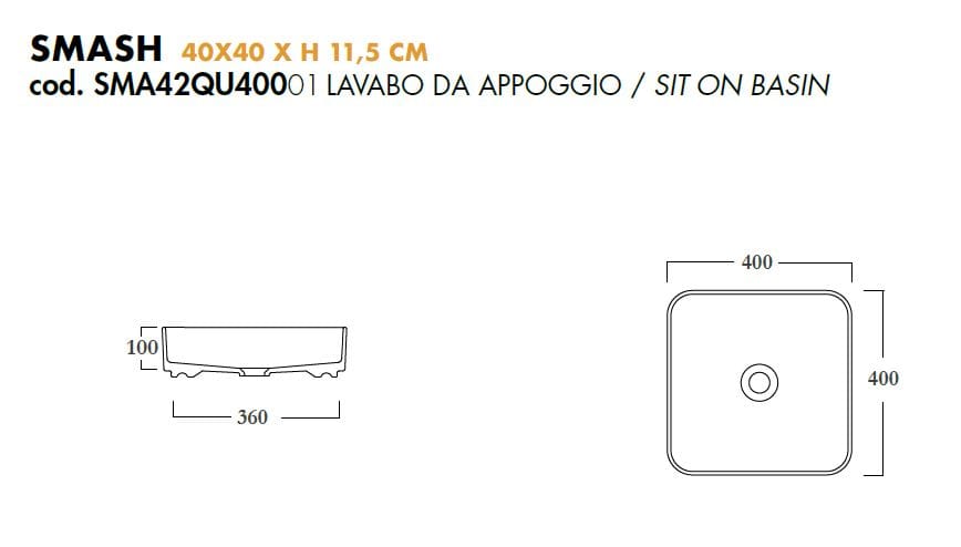 Керамическая квадратная столешница Olympia Ceramica Smash ARCH-00018511 - Вид №1