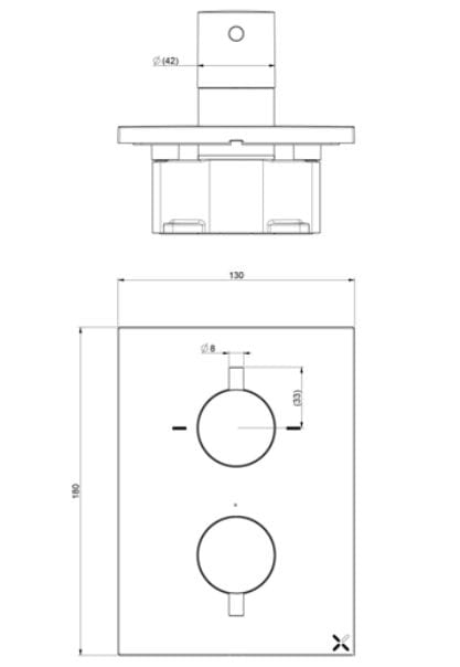 Термостатический встраиваемый смеситель для душа CROSSWATER MPRO ARCH-00042675 - Вид №2