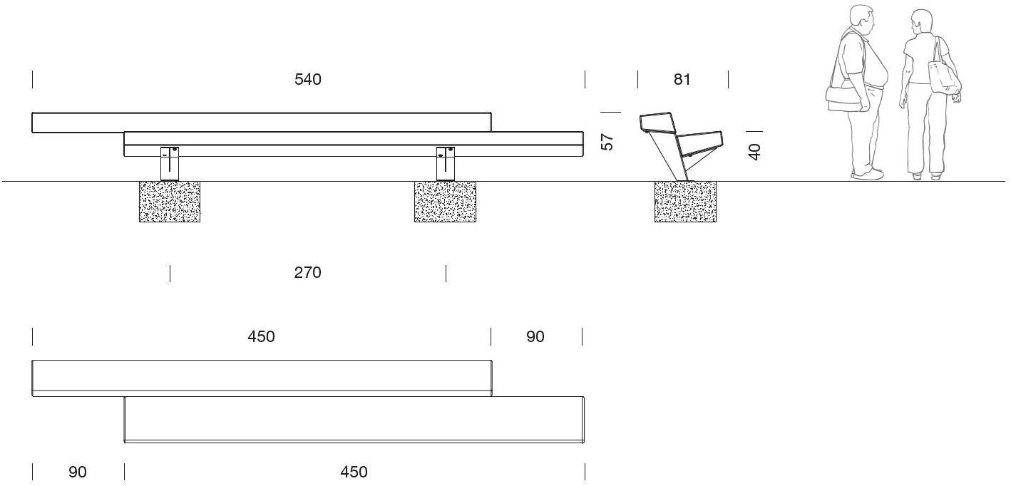 URBIDERMIS Скамья из клееного дерева со спинкой sun-id-1376674 - Вид №3