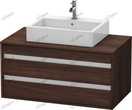 KT665505353 Тумбочка подвесная Ketho #KT6655 1000 x 550 мм Каштан темный, декор Duravit