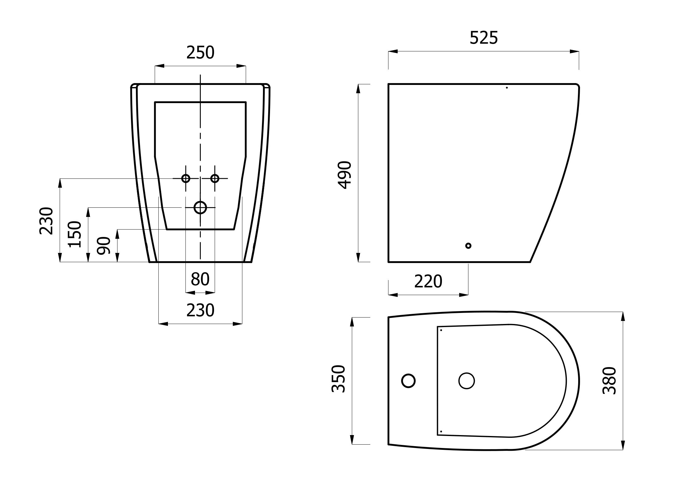 Напольная керамическая настенная проволока для биде EVER Life Design Comfort 49 ARCH-00119239 - Вид №3