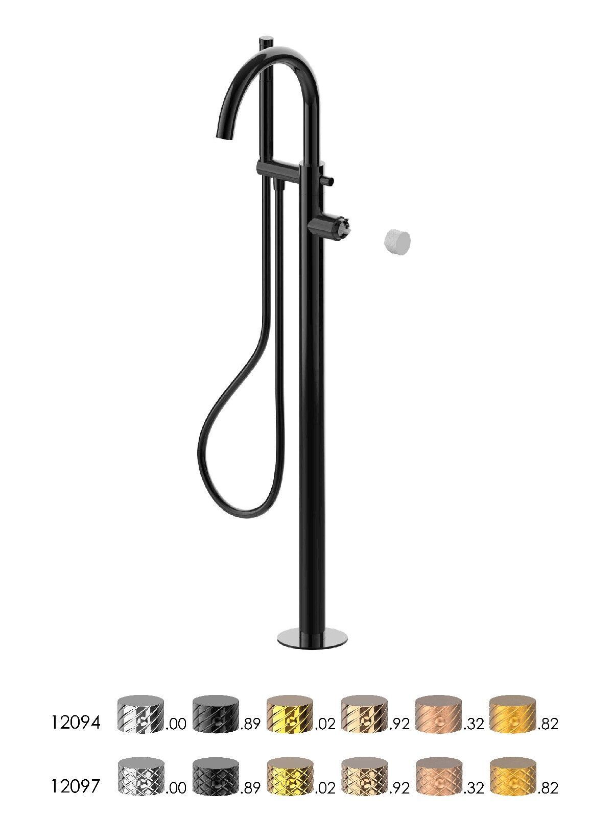 Однорычажный смеситель для ванны с ручным душем Rubinetterie Frattini Pepe XLS ARCH-00055154 - Вид №13