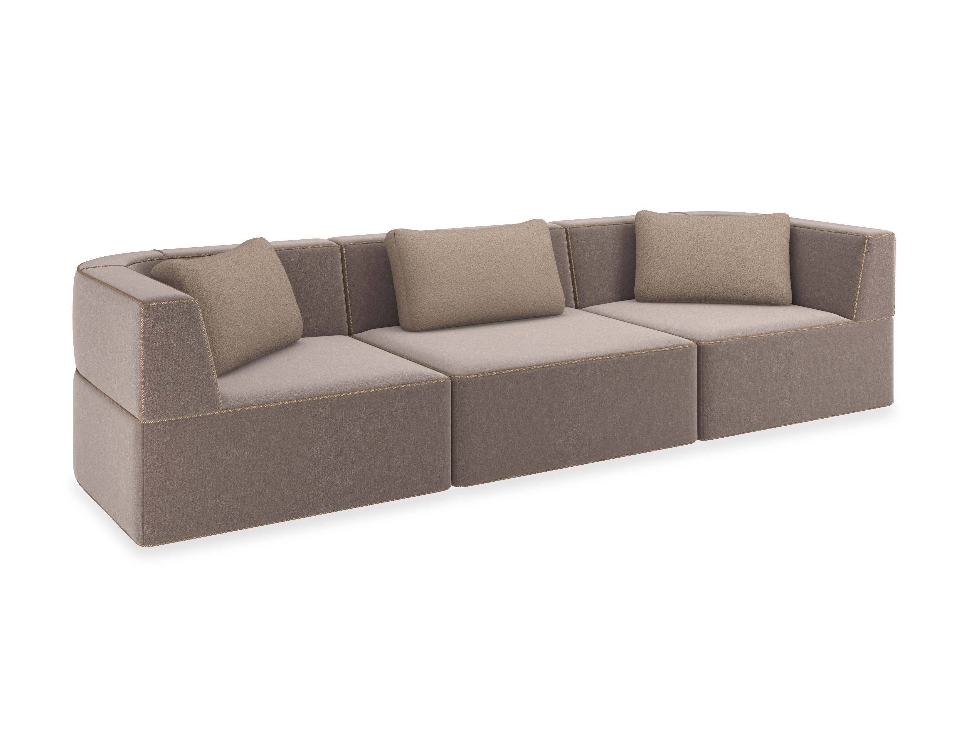 3-местный модульный линейный диван из нубука Caracole Марбелья ARCH-00022597 - Вид №2