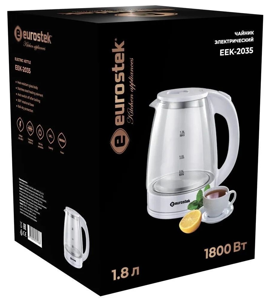 5328148 Электрочайник Eurostek EEK-2035 белый STDN-0122763 - Вид №1