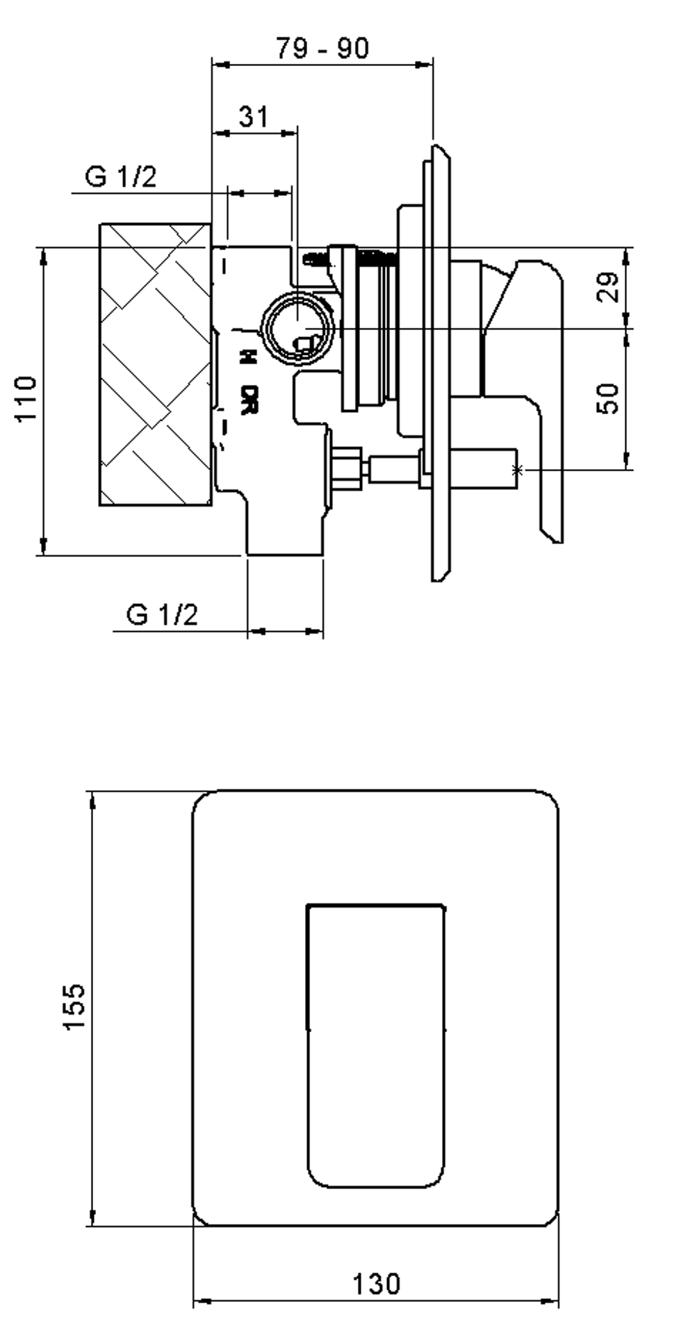KISHDCP Смеситель для душа Kiri с переключателем Methven  - Вид №1