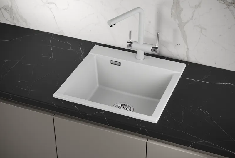 ES-5201, АРКТИК (БЕЛЫЙ), кухонная мойка, кварц, ESTETICA GRANULA 5201-ST226 - Вид №1