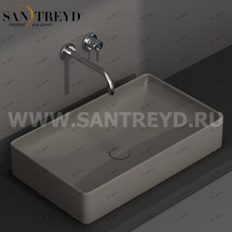 B6R63AT Накладная раковина на столешницу  прямоугольная Ceramica Globo T-EDGE