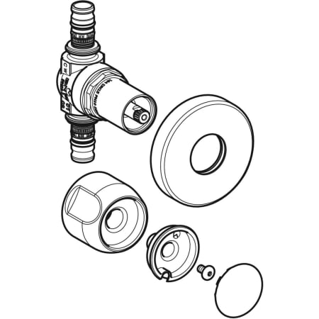 611.011.21.2 Шаровой кран скрытого монтажа Geberit Mepla с рукояткой Geberit  - Вид №1