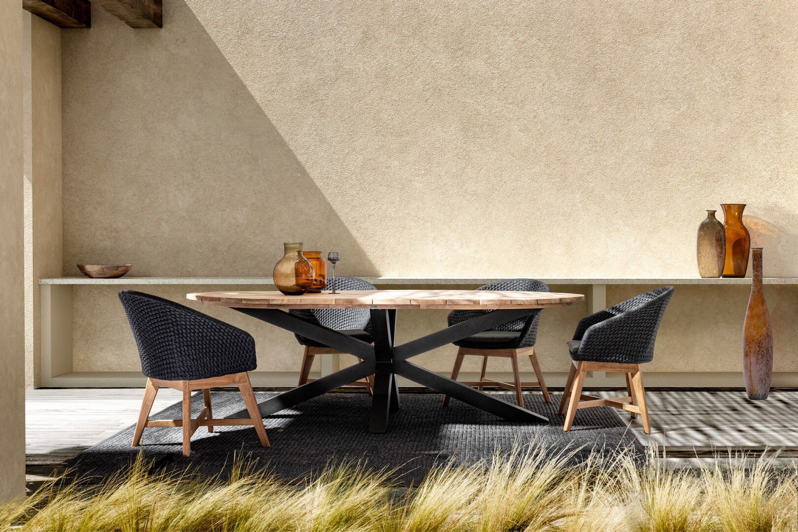 Овальный стол для сада из алюминия и тика BIZZOTTO PALMDALE ARCH-00071500 - Вид №20