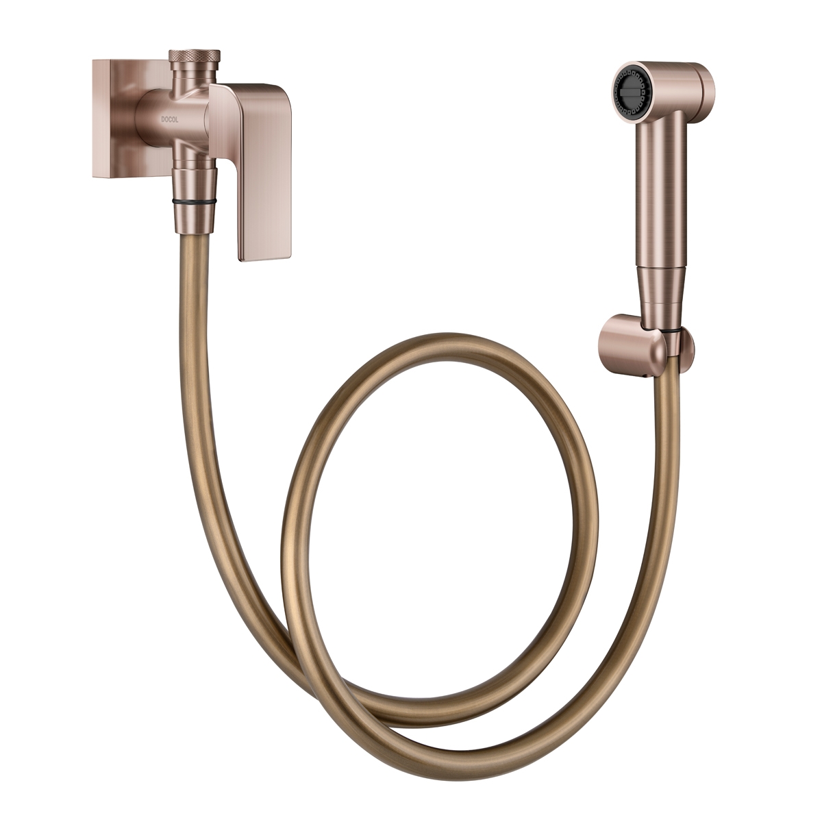 00884969 Гигиенический душ с краном и краном со спусковым крючком из матовой меди Docol VOUGAN 