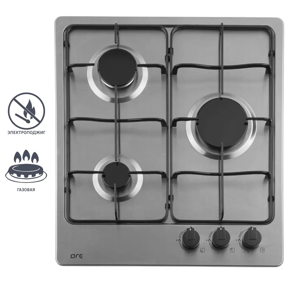 Газовая варочная панель ORE LGB с электроподжигом, 3 конфорки 81953848 STLM-0015133