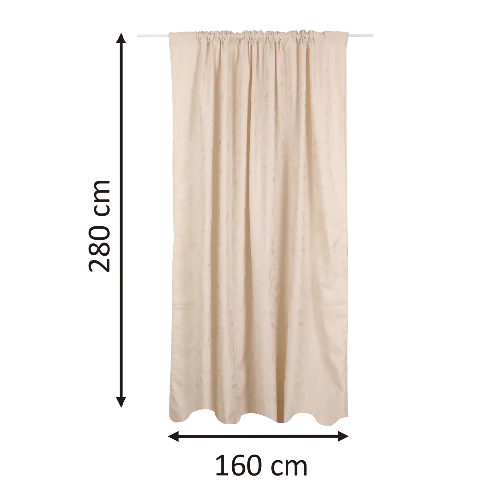 Штора на ленте Inspire Areya 160x280 см цвет бежевый 83562023 STLM-2102138  - Вид №2