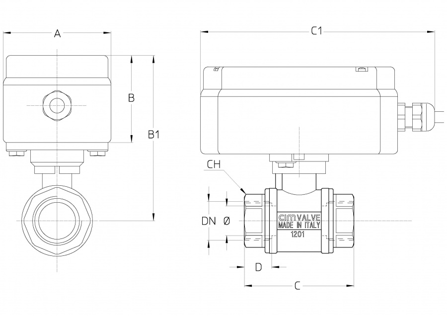 CIMBERIO CIM 702 2 Шаровой кран с электроприводом EMV110/130 ВР/ВР CIM 702  - Вид №1