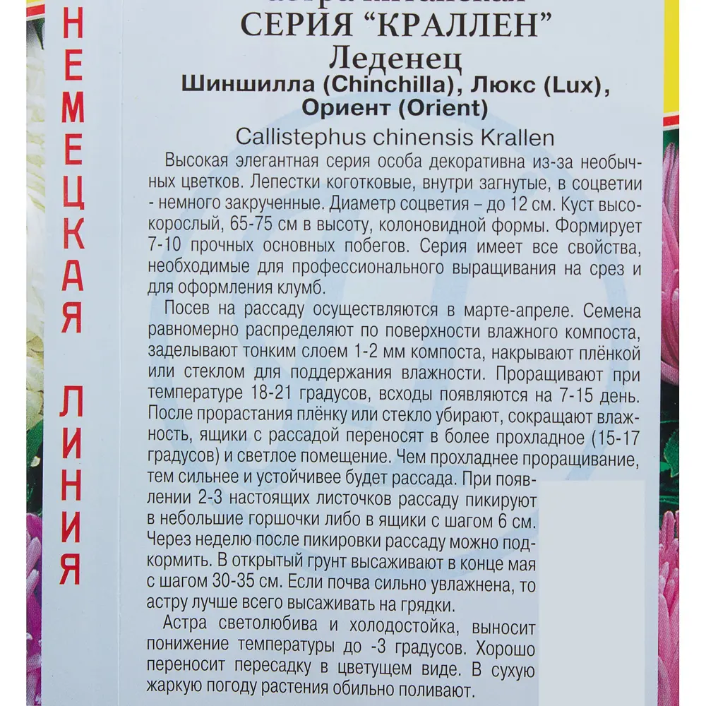 Семена Астра Краллен смесь цвет карамельный Престиж семена 81931596 STLM-2008569  - Вид №2