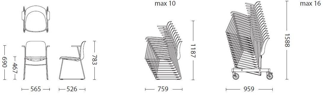 Howe Стул на санках с подлокотниками Sixe sun-id-1425268 - Вид №4