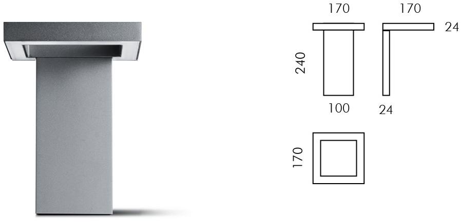 SIMES Светодиодный алюминиевый столбик Trim sun-id-1423759 - Вид №3