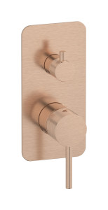 Внешние части встроенного в стену смесителя на 3 потребителя. WE ARE IB id312sr Brushed Rose Gold Industria