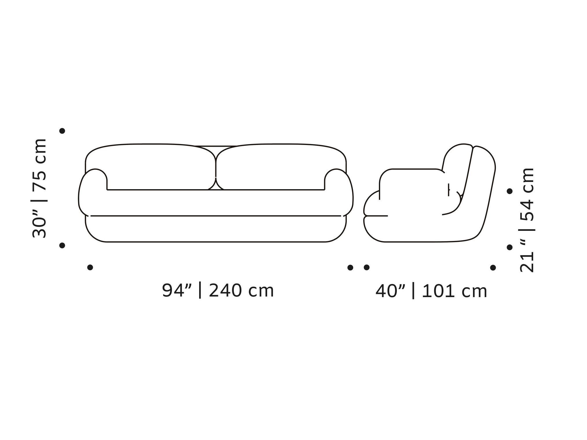 3-местный тканевый линейный диван Mambo Unlimited Ideas Mood ARCH-00129586 - Вид №5