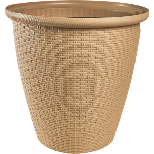 Кашпо для цветов Ingreen Rattan ø38 см v30 л пластик бежевый 87660978 STLM-2128410
