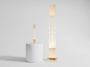 Торшер ручной работы из пескоструйного стекла