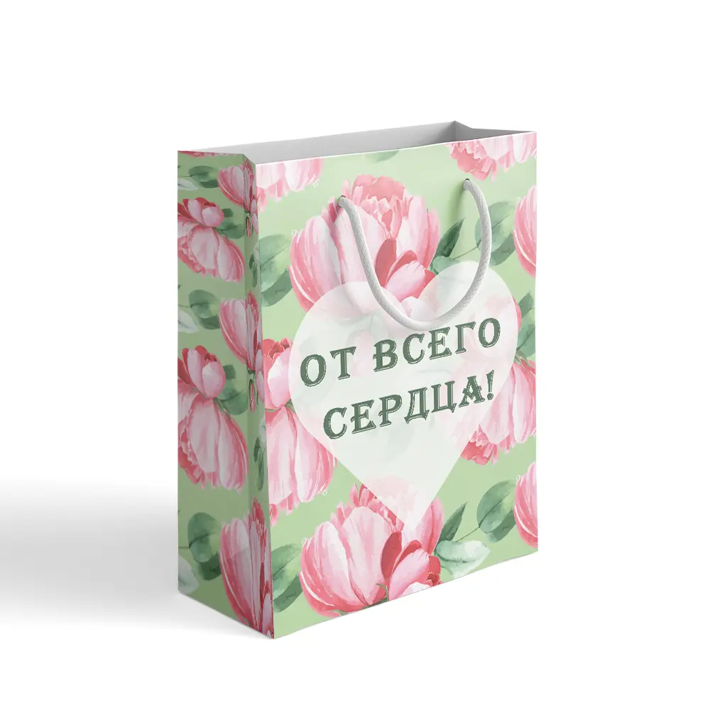 Пакет подарочный Симфония От всего сердца 30x40 см цвет разноцветный STLM-2128861