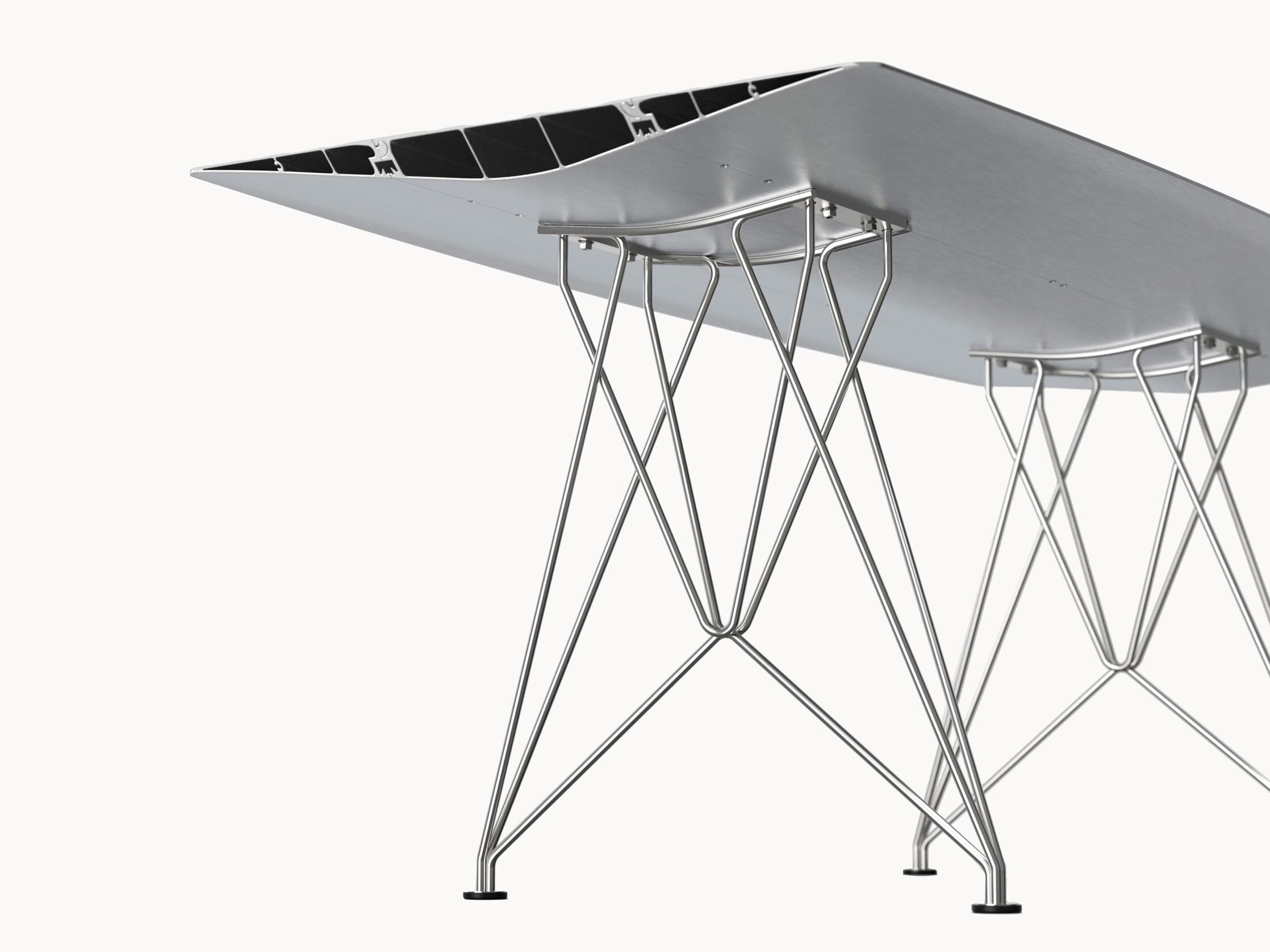 Прямоугольный стол из алюминия и нержавеющей стали BD Barcelona TABLE B 90 - INOX ARCH-00093840 - Вид №2