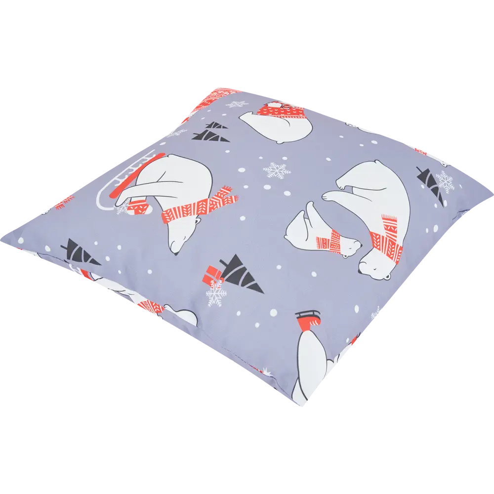 Подушка Seasons Белые медведи 40x40 см цвет серо-синий STLM-2043259 - Вид №7