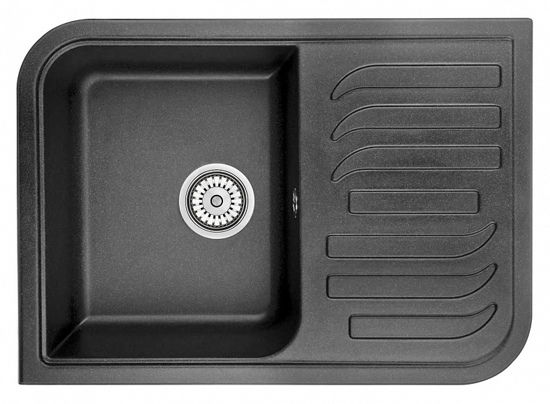 7001, ЧЁРНЫЙ, кухонная мойка, кварц GRANULA 7001-ST121 - Вид №1