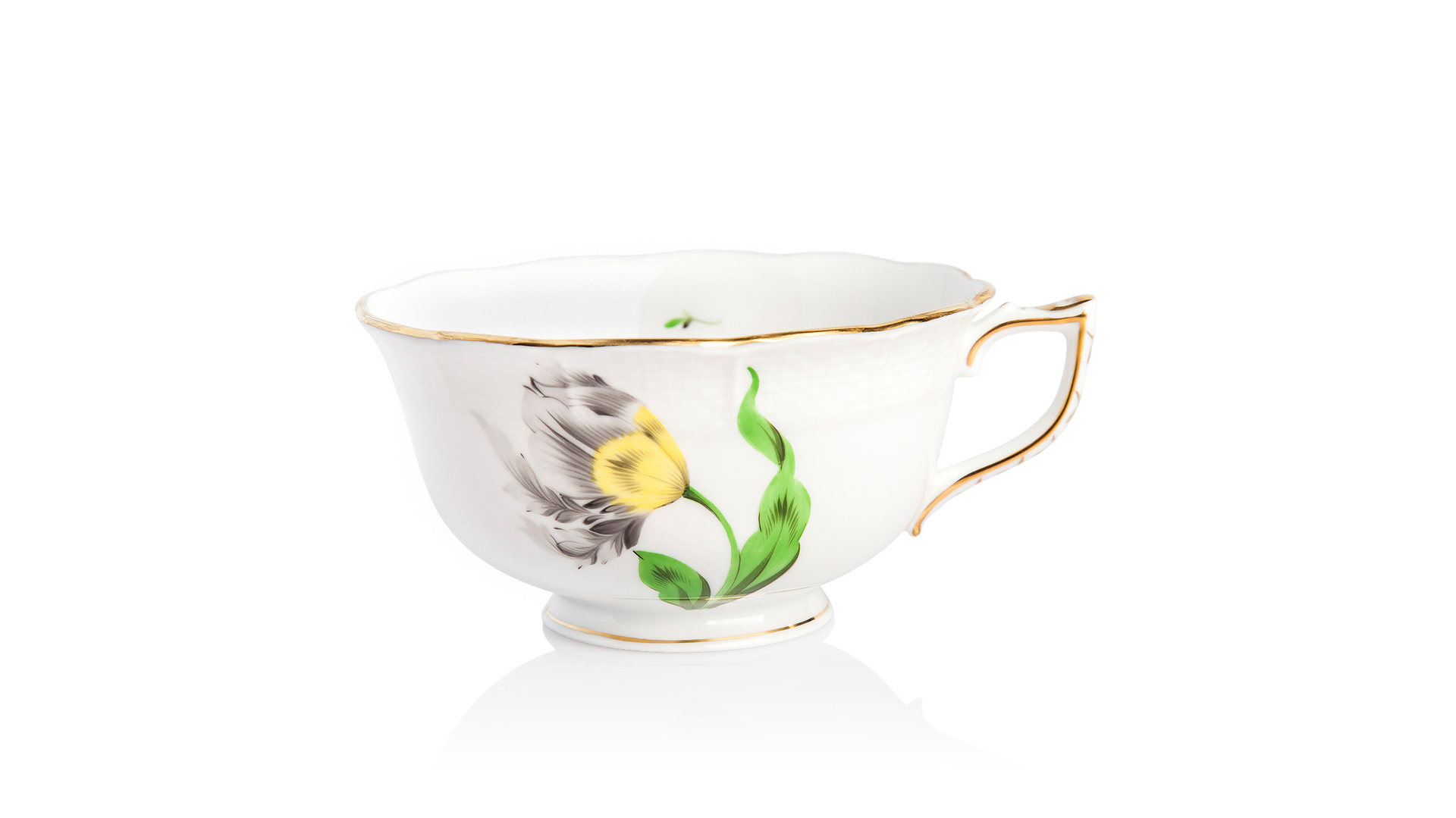 1051654 Herend Чашка чайная с блюдцем 250мл "Китти" (черная) Фарфор  - Вид №1