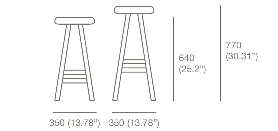 Высокий стул грецкого ореха Case Oki-Nami ARCH-00099917 - Вид №1