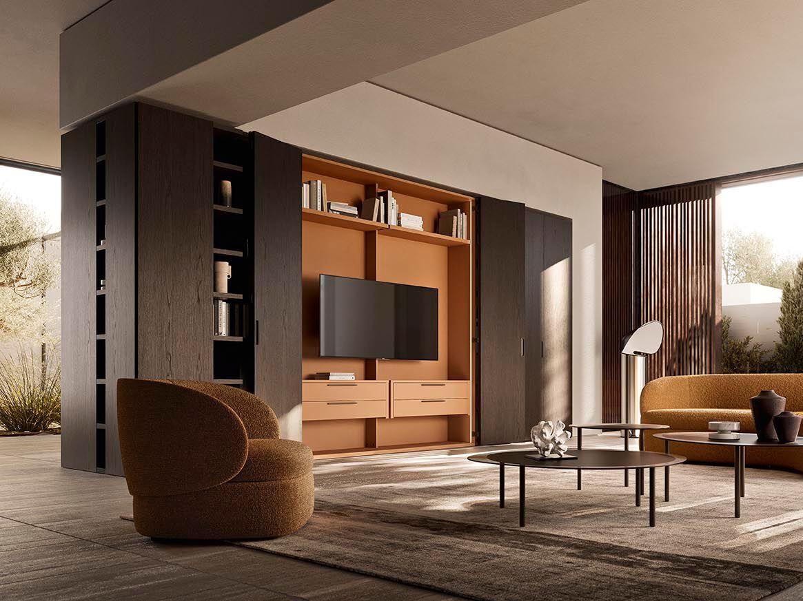 Оборудованная стена с подставкой для телевизора Alf DaFrè покер ARCH-00147283