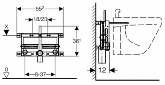 Инсталляция Geberit Kombifix 457.893.00.1 для биде Santreyd  - Вид №1