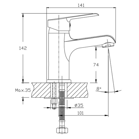 Orange Prim M42-021cr однорычажный смеситель для раковины Белый sun-id-1516816 - Вид №1