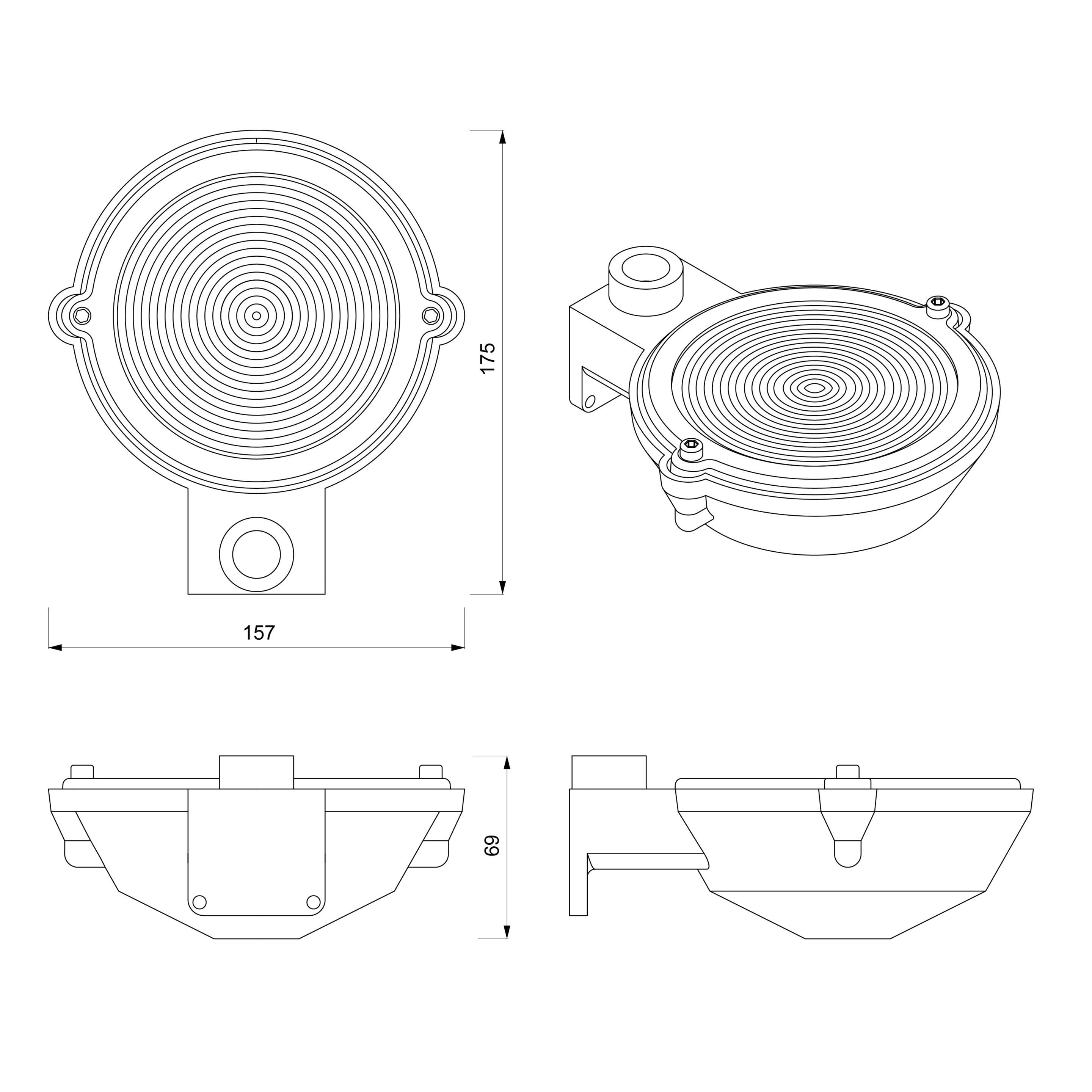 Медный алюминиевый настенный светильник Genuit медь ARCH-00043330 - Вид №7
