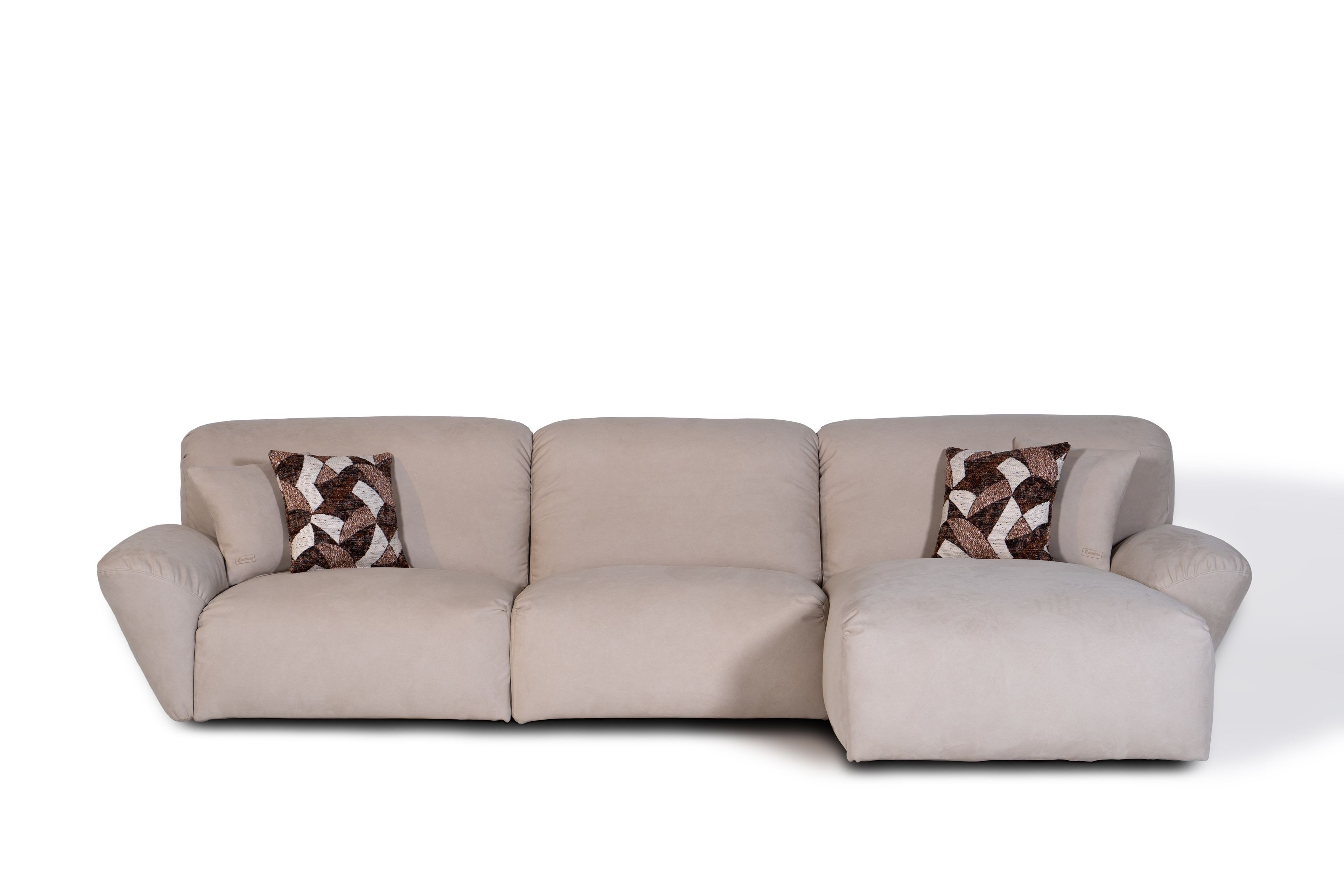 Диван из микрофибры с полуостровом Mantellassi 1926 Beluga ARCH-00112235 - Вид №1