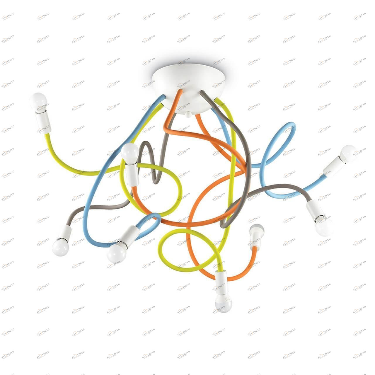 Потолочная люстра Ideal Lux Multiflex PL8 Color IDEAL LUX ДИЗАЙНЕРСКИЕ, MULTIFLEX 00-3888599 Желтый;красный;разноцветный 