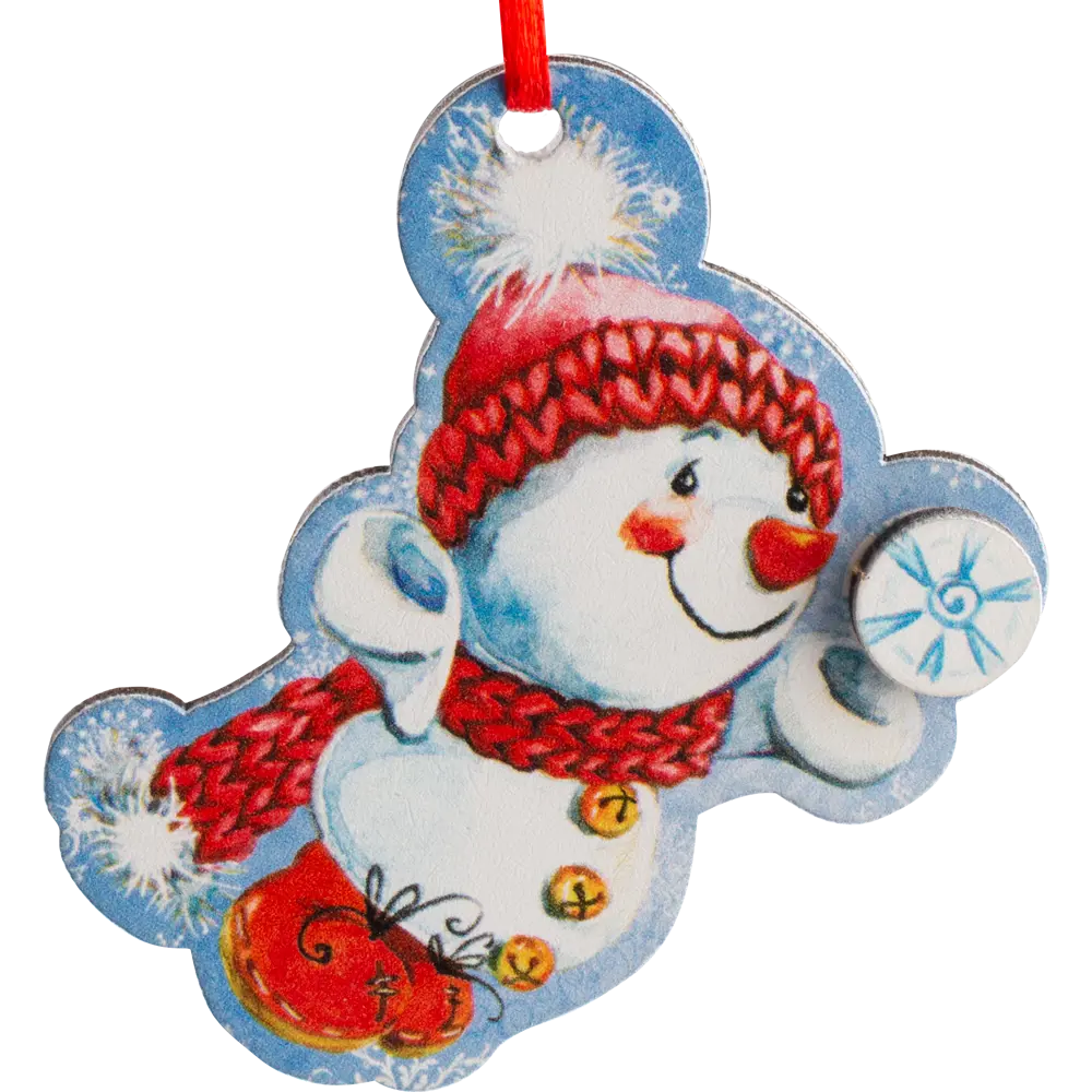 Украшение новогоднее «Снеговик со снежинкой», 8.7 см, фанера Santreyd STLM-2076114