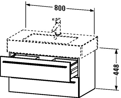 Тумбочка подвесная X-Large #XL6352 800 x 468 мм Duravit XL635202121 - Вид №1