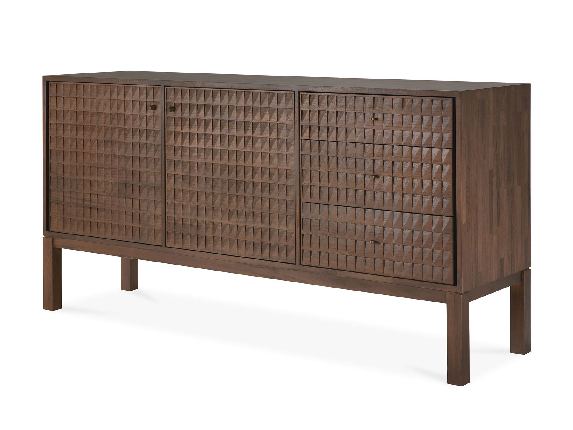 Шкаф из тикового дерева с 2 дверцами и 3 ящиками Ethnicraft Sono ARCH-00043115 - Вид №2