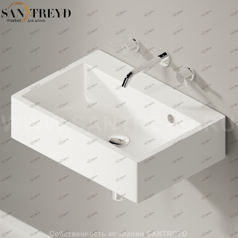 ACER720M0RZEXMAR Подвесная раковина настенная прямоугольная Agape  белая 