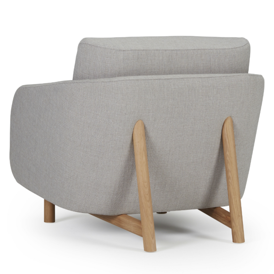Кресло Tved с ножками из дуба, светло-серое Kragelund 29001202163 - Вид №5