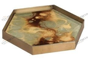 Ethnicraft Стеклянный поднос с ручной росписью Organics 20539