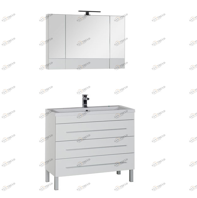 Комплект мебели Aquanet Верона 100 белый (напольный 3 ящика) 00178511