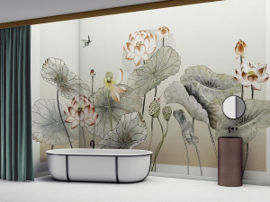 Восточные обои ПВХ бесплатно, экологически чистые, моющиеся