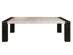 Прямоугольный стол для сада из камня и дерева