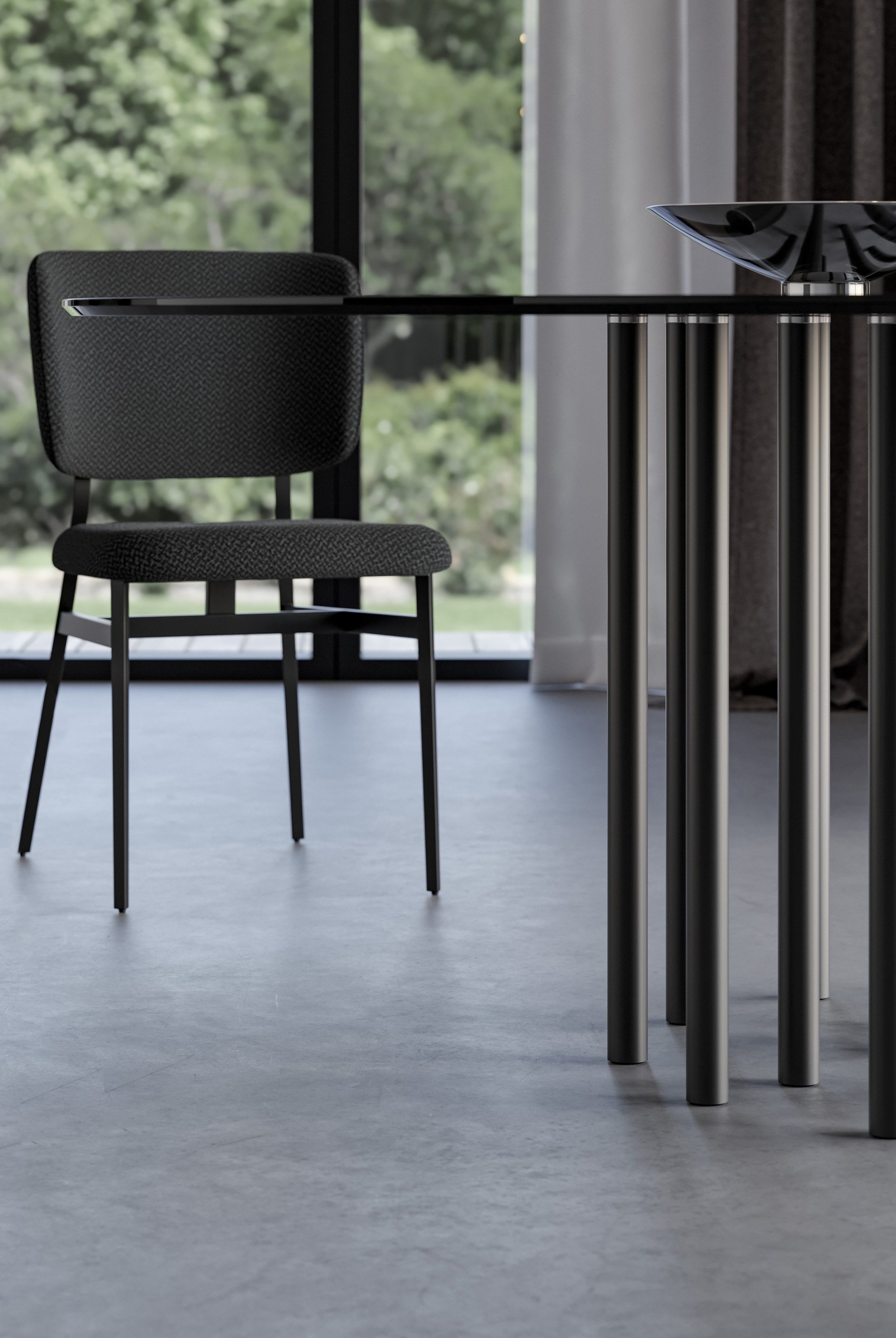 Круглый стол из стали и стекла BONALDO MILLE ARCH-00073748 - Вид №2